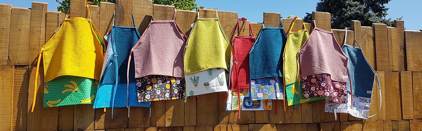 ribambelle tabliers enfant essuie-main amovible